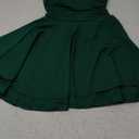 Women Sexy Tube Top Silk Dress Strapless Ruched Basque Waist Ruffle Layer Mini Dress Jumpsuit Party Dresses (0620-green, Small)