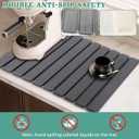 Stone Dish Drying Mat for Kitchen Counter, 24''15'' Dishes Drying Matt Kitchen Counter, Absorbent Diatomaceous Earth Bath Quick Dry Mats for Tableware, Bottles and Cup(Dark Grey)