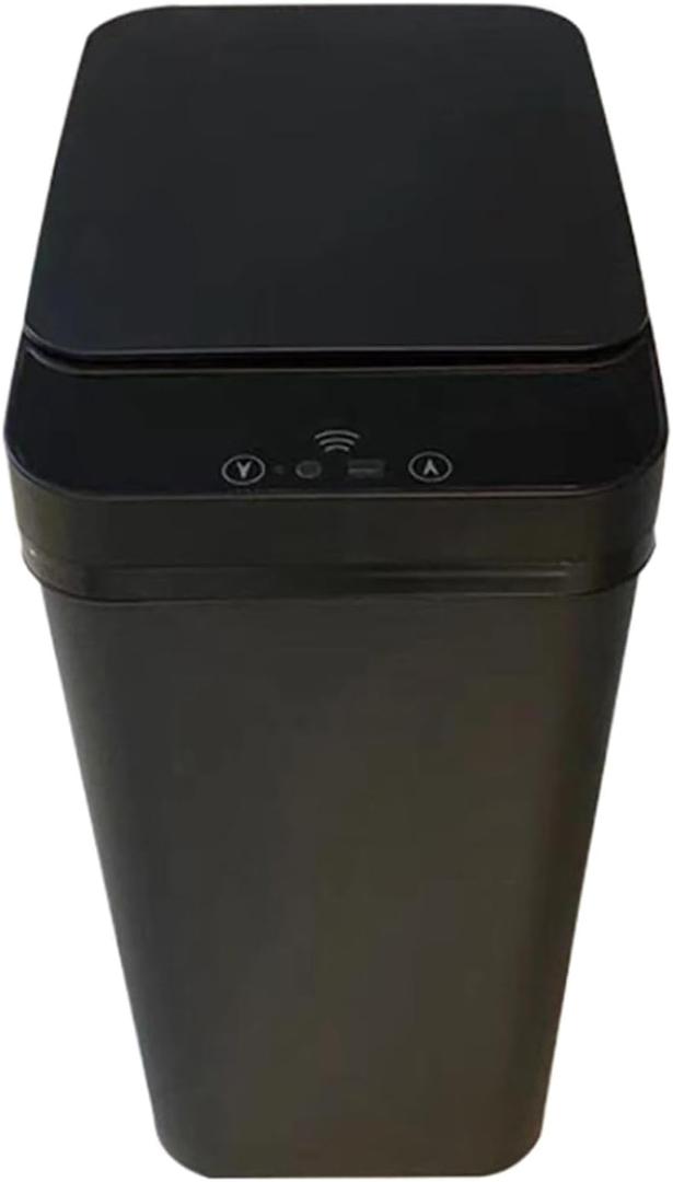 Sleek Touchless Trash Can 15L - Modern Design for Home Or Office, Black
