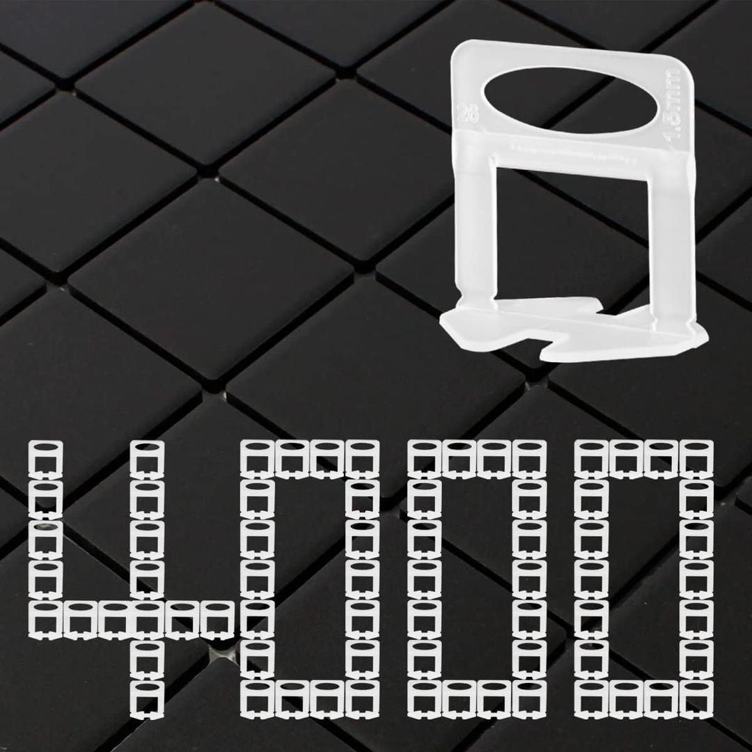 500pcs Medium Size Tile Leveling Spacer Set - Rustproof Tile Leveling System for Bathroom & Kitchen Tile Installation (Fits 1/8" Grout Lines)