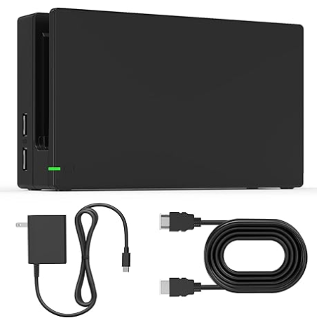 Dock Station for Switch/Switch OLED, Replacement 3-in-1 TV Dock Set with Original IC Module, AC Charger & High-Speed HDMI Cable for 1080P HD Output & Console Charging (Not Compatible with Switch 2）