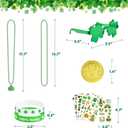 163Pcs St. Patrick's Day Accessories Party Favor Set, Tattoo Stickers, Necklaces, Bracelets, Shamrock Glasses, lucky Coins for Irish Party Supplies