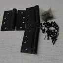 3 Pack - 4"x4" Residential Black Finish Reversible Self Closing Door Hinges - Squared Corners Auto Close Spring Hinge, Black Door Hinges