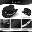 FunMular Western Outfit for Women Cowgirl Outfit Costume Accessories Cowboy Hat Fringe Vest Earring Bandana for Halloween (L)