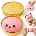 2026 Upgraded Dumpling Stress Ball, Dumpling Squishies Toy with Steamer, Squishy Dumpling Toy Mystery Box, Soft and Fun Stress Relief Toys, A Surprise Gift for Teenagers and Adults (Pink) 
