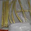 Metal Arch Stand and Cover Set,1 White Spandex Fitted Backdrop with 1 Gold Wedding Arched Stand Frame for Parties Birthday Baby Shower Bridal Banquet Decoration (6.6FT)