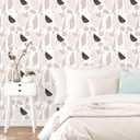 Neutral Geometric Peel and Stick Wallpaper Self Adhesive Floral Leaf Abstract Wallpaper Removable Geometric Contact Paper Waterproof Decorative Vinyl Wall Paper for Bedroom Bathroom 17.5"118"