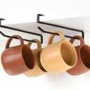 Xympo Coffee Mug Hanger for Cabinet, Clip-On Shelf, for Cups, Utensil, Tumbler Lid, Screwless Install (Pack of 2), Fits Shelves up to 3/4"