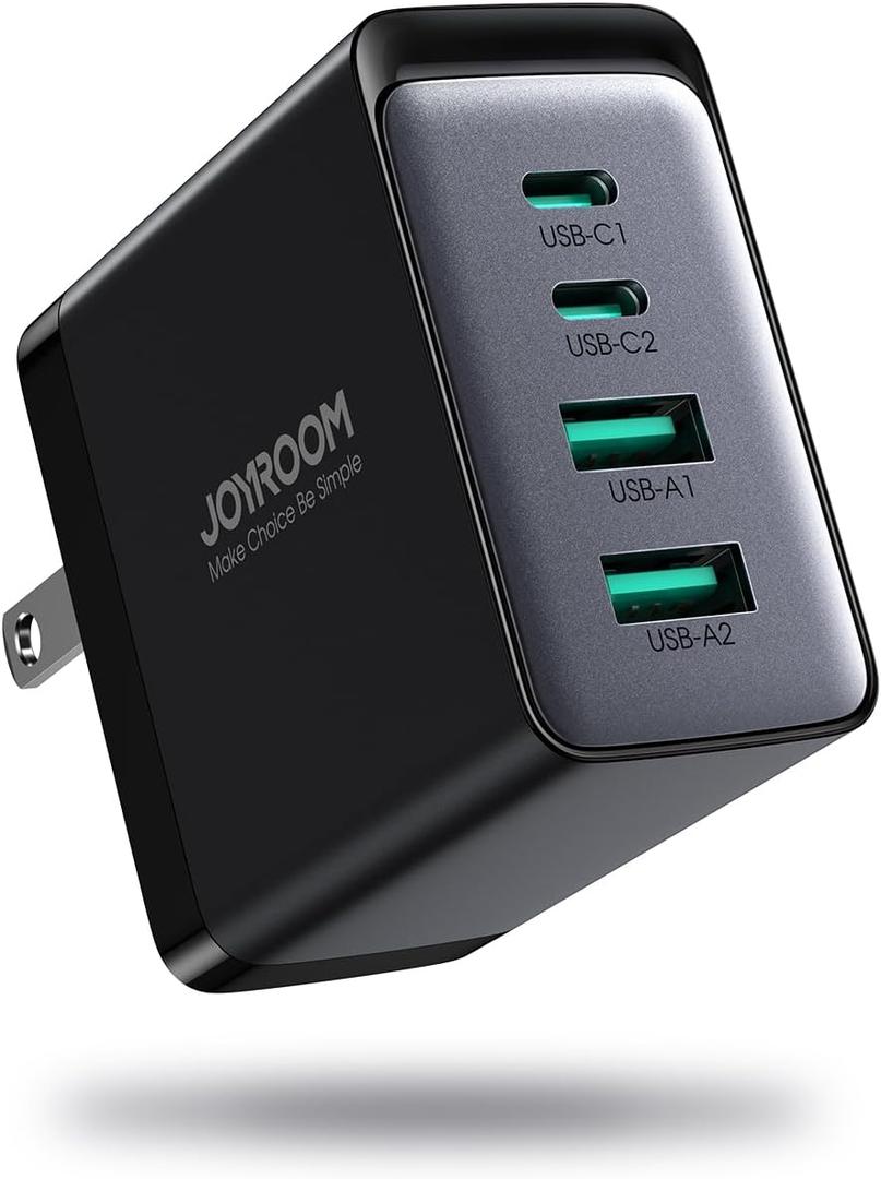JOYROOM 67W USB C Charger Block, 4-Port Foldable GaN Wall Fast Charger Adapter Compact for iPhone 16/5/14 Pro Max, MacBook Pro/Air, iPad Pro/Air, Galaxy, Dell XPS, Pixel 7, Google Pixelbook