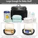 Leather Diaper Bag Backpack with Changing Pad - Multi-Function Large Capacity Baby Bag with Adjustable Shoulder Strap & Stroller Straps