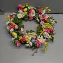 18 inch Easter Wreath Artificial Easter Egg Wreath for Front Door Easter Door Wreath Spring Wreath with Pastel Eggs and Mixed Twigs for Easter Decorations