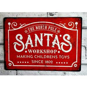 AAROENLYS Vintage Retro Sign Tin Sign Santas Workshop Sign Metal Iron Painting Plaque Wall Decor Bar Club Novelty Funny Bathroom Toilet Paper Parlor Cafe Store 8x12 Inch (Multi41)