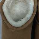 DREAM PAIRS Ankle Winter Mini Boots for Women Genuine Suede Faux Fur Lining Water Resistant Warm Snow Boots Slip On Memory Foam Comfort Booties FuzzyClassic (8.5, Chestnut)