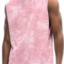 Men's Tank Tops for Workout Muscle Casual Sleeveless Shirts Crewneck Basic Loose Fit UV Protection Summer Beach Tops (Pink, XL)