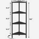 TUTOTAK Corner Shelf, 4-Tier Corner Bookshelf for Small Space, Narrow Display Corner Shelf Stand with Storage Rack, for Living Room, Bedroom, Black BS05BK004L