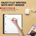 WOT I 1 Inch Telescoping 3 Ring Binder, Expandable Flexible Binder with Customizable Front Cover & Clear Catalog Pocket, Holds 225 Sheets, School Office Supplies, White