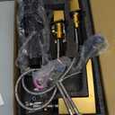 BESy Waterfall Roman Tub Faucets, Deck Mount Bathtub Faucets Set, Garden 3 Holes Two Handles Widespread Bath Tub Filler Tub Faucets with Valve, cUPC Supply Hoses, Brushed Gold