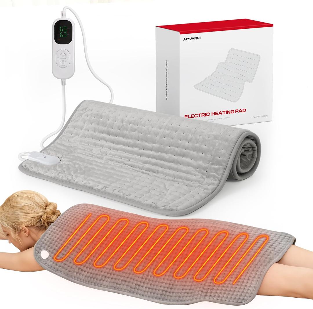 Heating Pads Extra Large, 40X20inch XXXL Electric Heat Pads with 5-Level Temperatures Setting for Back Period Cramps Pain Relief, Auto Shut Off, Washable, Ideal Gifts for Women Men