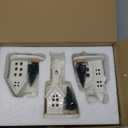 DN DECONATION Light up Christmas Decor Ceramic Village Houses, 3Pcs White Christmas Porcelain Villages with Frosted Trees, Holiday House Figurines Xmas Village Sets for Winter Table Decoration Indoor