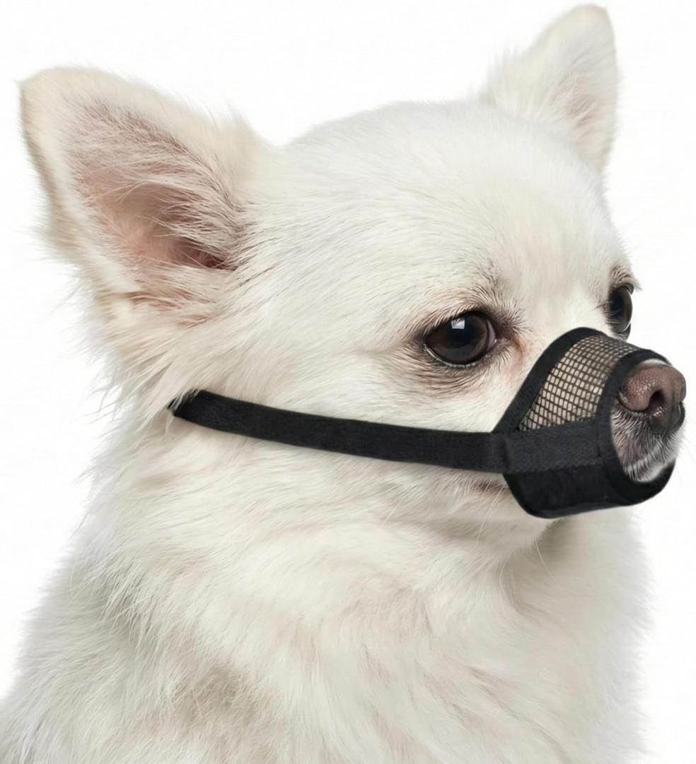 Evollax Muzzle for Small Dog - Soft Air Mesh XS Dog Muzzle for Small Dogs | Perfect for Barking and Biting Prevention | Puppy Mussels for Grooming Allows Panting & Drinking