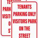 2 Pack Tenants Parking Only Sign Visitors Park On the Street Signs 12" x 18" Reflective Aluminum Resident Parking Sign for Private Property Parking Lots Home Driveways