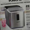 Igloo Portable Ice Maker with Scoop - Ice Maker with LED Control Panel & 1.5 Quart Water Tank - Stainless Ice Cube Maker Produces 26 Lbs. of Ice in 24 Hours with 9 Large or Small Cubes in 7 Minutes