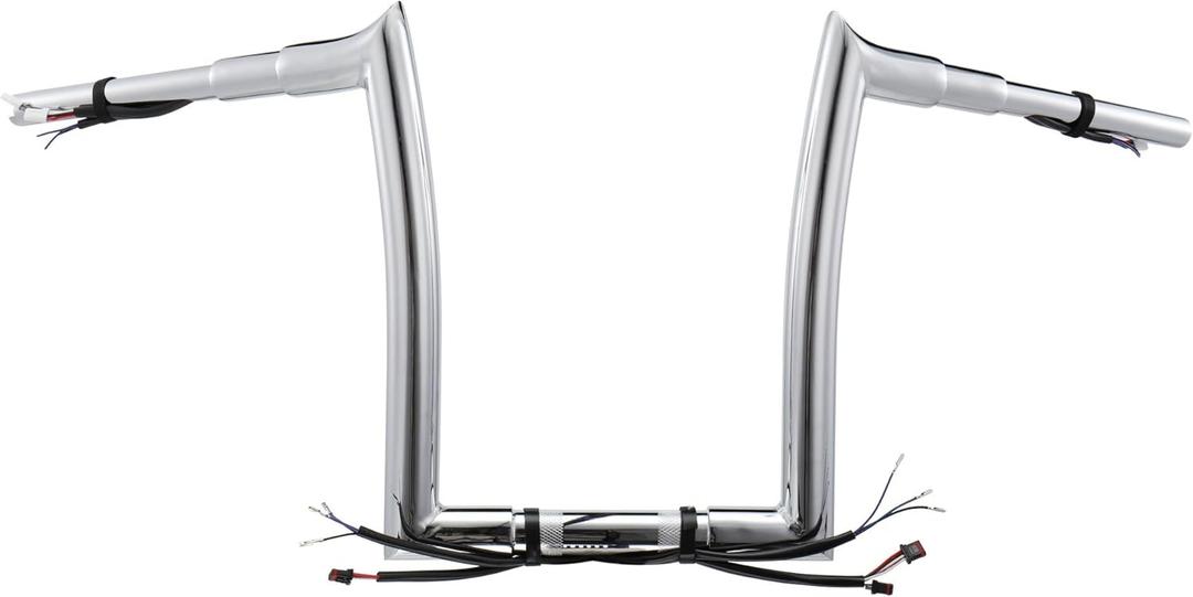 MoKitDora 12" Rise Prewired Ape Hanger Handlebar 1.5" Fat 1.25" Clamp Bar for 2012-2015 Softail Fat Boy FLSTF FLSTFB Shrine SE FLSTC 2013-2015 Breakout CVO FXSB FXSBSE, Chrome