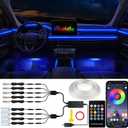 Car LED Lights, Interior Car Lights with Wireless APP/RF Remote/Button Control, Car Ambient Lighting Kit with 236" Integrated Molding Fiber Optic RGB Sync to Music (9 in 1-USB)