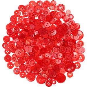Assorted Size Buttons for Sewing and Arts - 450-550 Pcs Red Buttons for DIY Crafts Decoration - 0.3-1 Inch