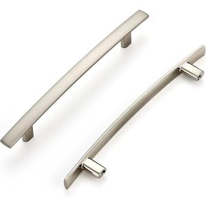 Ravinte 5 Pack Cabinet Handles Brushed Nickel Cabinet Pulls Kitchen Cabinet Handles,Curved Drawer Pulls in 7-1/4 Inch Length with 5 Inch Hole Center Arch Kitchen Cabinet Hardware Ravinte 5 Pack Cabinet Handles Brushed Nickel Cabinet Pulls Kitchen Cabinet Handles,Curved Drawer Pulls in 7-1/4 Inch Length with 5 Inch Hole Center Arch Kitchen Cabinet Hardware
