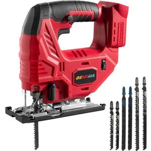 Cordless Jig Saw for Milwaukee Battery, 7 Speed Variable Up to 3200RPM, LED Light, 45 Bevel Cuts, 3 Orbital Motions, with Jig Saw Blade for Straight/Curve/Circle Cutting(Battery Not Include)