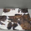TOMWISH Throw Pillow Covers 2 Packs Hidden Zippered Pillowcase Black White and Brown Cowhide Accent Double Sided Printing 22x22Inch Decorative Throw Custom Cotton Pillow Case Cushion Cover