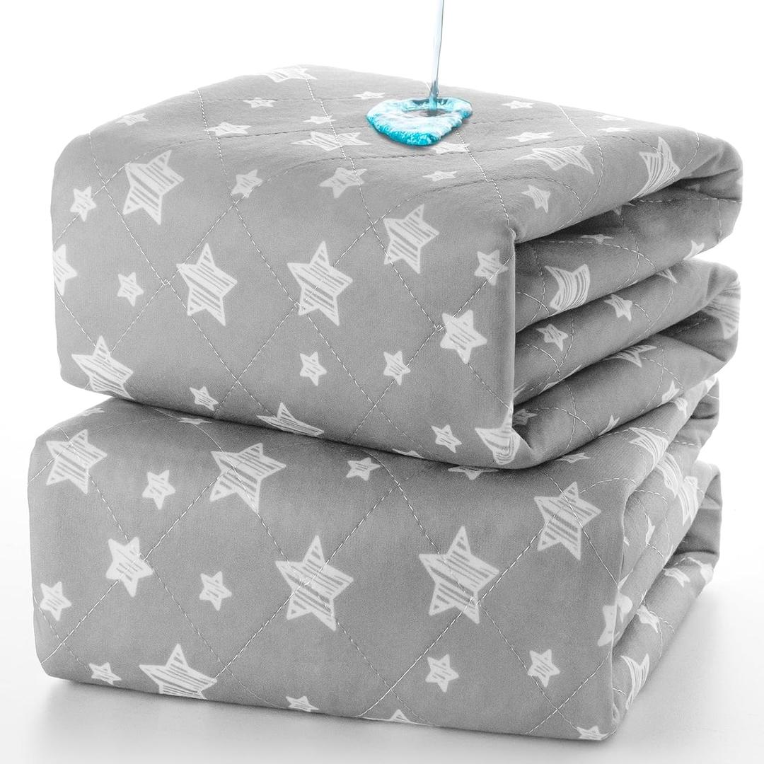 Waterproof Bed Pads Washable, Absorbent Chuck Pads Non Slip for Incontinence, Washable Pee Pads for Dogs, Waterproof Mattress Protector for Seniors, Bedwetting Kids, Hospitals, Pets, 34"x52" 2 Pack