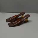 Women's Clear Band Square Open Toe Slip-on Stiletto Slide Sandals Comfortable Transparent Strap Sexy Backless Dress Mule Sandals Super High Heel Party Prom Wedding Pumps (10, Black)