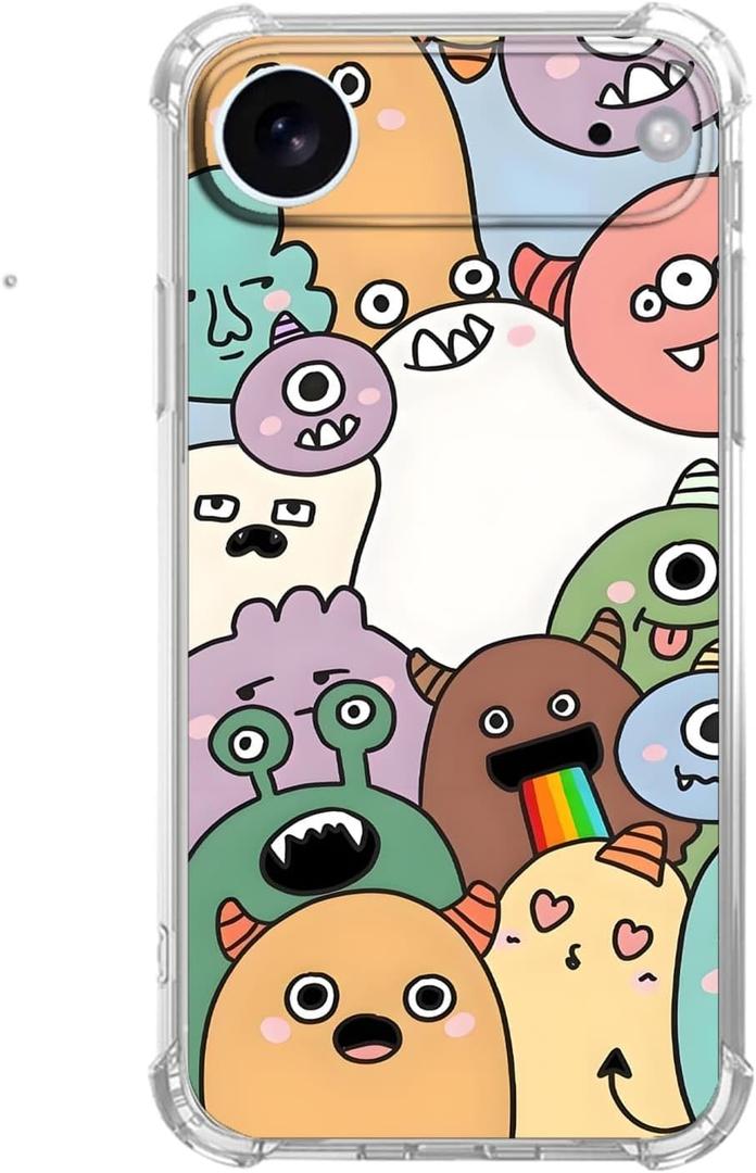 Cartoon Monster Family Case for iPhone 17 Air,Colorful Funny Monste, Trendy Soft TPU Bumper Cover Case for iPhone 17 Air