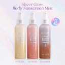 KYDA Sheer Body Sunscreen Mist, SPF 45, Radiant Glow Sunscreen Spray, Infused with Shimmer Body Oil, Ultra-fine Glowing Mist, Quick Drying, Lightweight Hydrating Spray, 4.06 fl oz, AMBER