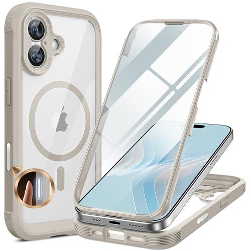 Miracase for iPhone 17 Case 6.3'', Full-Body Military Grade Drop Protection Outdoor Phone case with Built-in Glass Screen &Camera Control,Easy Installation,No Gap,Compatible with MagSafe, Gray