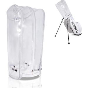Golf Bag Rain Cover, Golf Bag Cover, Club Waterproof Hood Rain Covers Accessories Caddy Head Protector, Accessory Zipper Protective Dustproof Top Rainproof for Mens Women Golfer, Stand Bags(Transparent)
