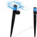 60PCS Push-to-Fit Drip Irrigation Emitters for 1/4 inch Irrigation Tubing, Adjustable 360 Degree Vortex Drip Emitters with Stake, Irrigation Dripper Sprinklers for Drip Irrigation System