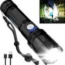 BERCOL Rechargeable Flashlights High Lumens, 90000 Lumens Super Bright LED Flash Light, 5 Modes, IPX5 Waterproof Handheld Flash Light for Home, Emergencies, Camping