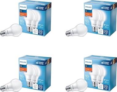 60W A19 7-Pack Basic Soft White (2700K) 800 Lumen (10W = 60W) Frosted Flicker-Free Light Bulbs