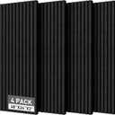 Acoustic Foam Panels, 48 x 24 x 2 inches, 4 Pack Soundproof Foam Wall Panels High Density Noise Canceling Studio for Echo Absorption Home Office (Black 4 Pack, 48" x 24" x 2")
