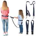 Secure Waist Leash Harness for Kids with Autism, Hands Free Walking Harness with Adjustable Tether and Handle, Keep Autistic Special Needs ADHD Children Safe and Close in Public, Child Elopement Leash (Navy Blue)