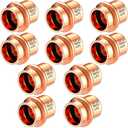 Therwen 10 Pcs 1/2-inch Copper Pipe Press Fittings, 90 Degree Elbow Coupling Zero Lead, Elbow Press Adapter Fittings Coupling for Plumbing