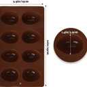 2Pcs 8-Cavity Silicone Easter Egg Molds, Egg Shaped Cake Pop Mold, Baking Supplies for Making Chocolate Jello Candy (Chocolate)