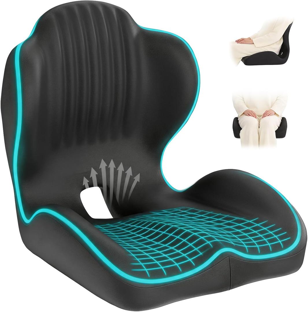 Ergonomic Seat Cushion, Office Chair Seat Cushions with L-Shaped Design, Memory Foam Seat Cushion for Home Car Chair Wheelchair