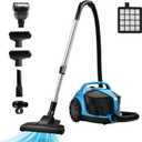Canister Vacuum Cleaner, 30KP Bagless Vacuum Cleaner, 4.5QT Large Dust Cup, Retractable Cord, Double HEPA Filter, 6 Tools, 1600W Lightweight Canister Vacuum for Home, Pet, Hard Floors, Carpets