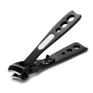 BEZOX Thick Nail Clipper for Seniors, Toenail Clippers for Thick and Ingrown Nails, Fingernail Clippers with Slant Curved Blade and Built-in Nail File - Matte Black