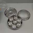 Stainless Steel Masala Dabba  8x8 inch Indian Spice Box with 7 Compartments for Kitchen Storage