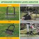 Lawn Aerator Automatic Dirt and Leaf Clean Design,Pre-Assembled 15 Iron Spikes Metal,Soil Lawn Aerating Tools for Yard Lawn and Garden, Lawn Aerator Spikes aerating Tool
